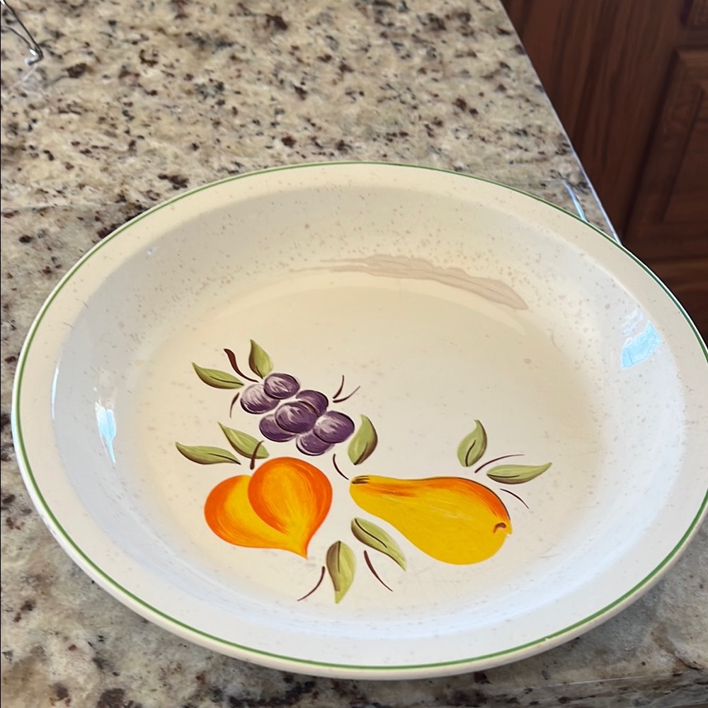 Vintage Fruit Design iron stone pie Plate